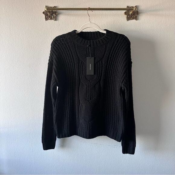 NWT VERO MODA Knit Crewneck Sweater In Black. Chunky, warm, winter, cozy lon… - Picture 14 of 14